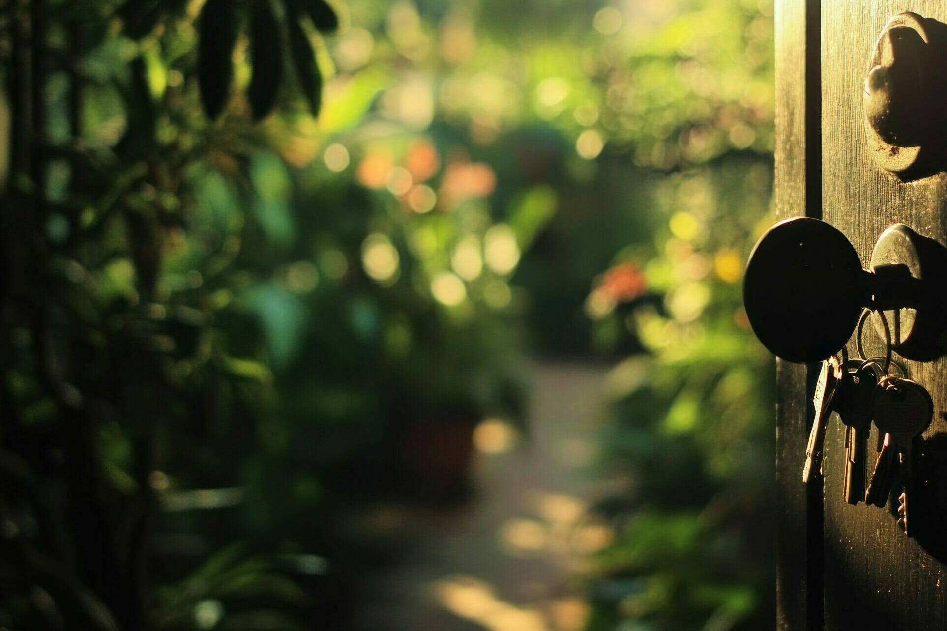 Porte entrouverte laissant apparaître un jardin lumineux, symbole de la capacité du cerveau à réapprendre et à construire progressivement de nouveaux apprentissages grâce à la neuroplasticité.