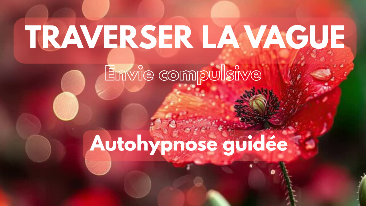 Illustration de l’auto-hypnose « Traverser la vague d’une envie compulsive », pour accompagner les compulsions alimentaires.
