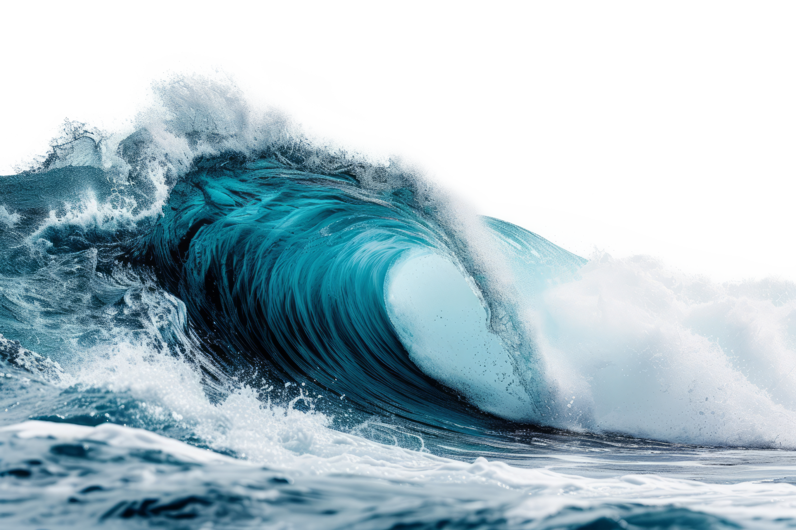 Vague turquoise se formant avant de retomber